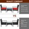 Costway 3 PCS Patio Wicker Rattan Furniture Set Coffee Table & 2 Rattan Chair W/Cushion